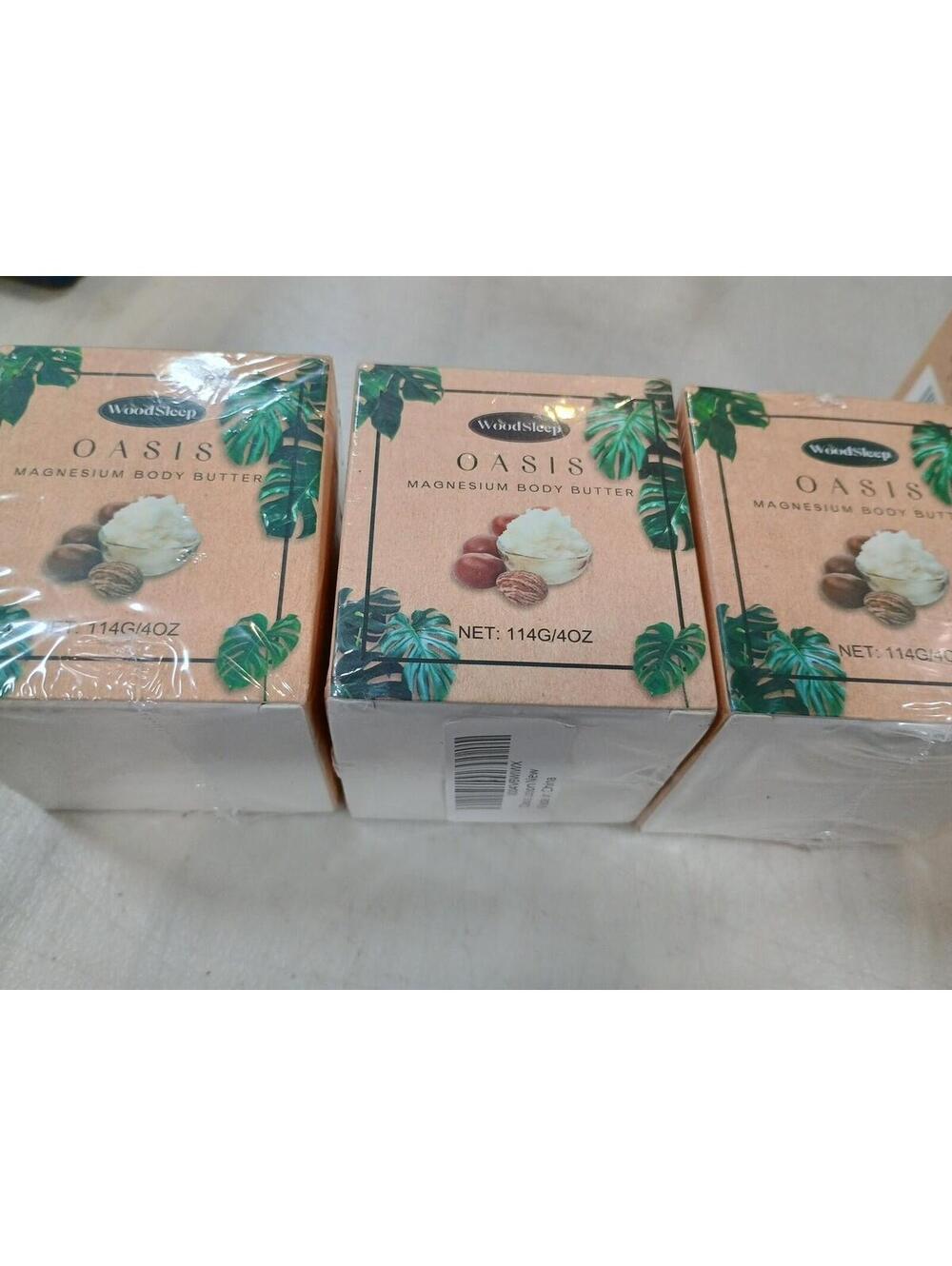 3 Pack OASIS Wood Sleep Magnesium Body Butter 114G / 4 Oz